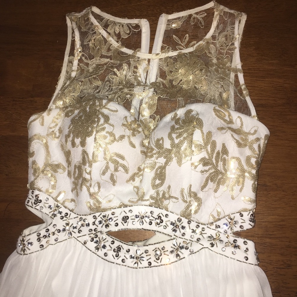 Blonde Nites sz 7 prom wedding formal sequins bead